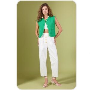 English Factory— Haley Fringe Knit Vest— Size large